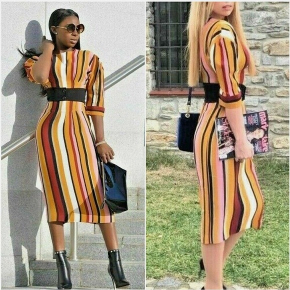 Zara Midi Striped Studio Dress - Picture 6 of 15